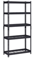 Muscle Rack 30"W x 12"D x 60"H 5-Tier Steel Shelving; 500 lb. Capacity per Shelf; Black