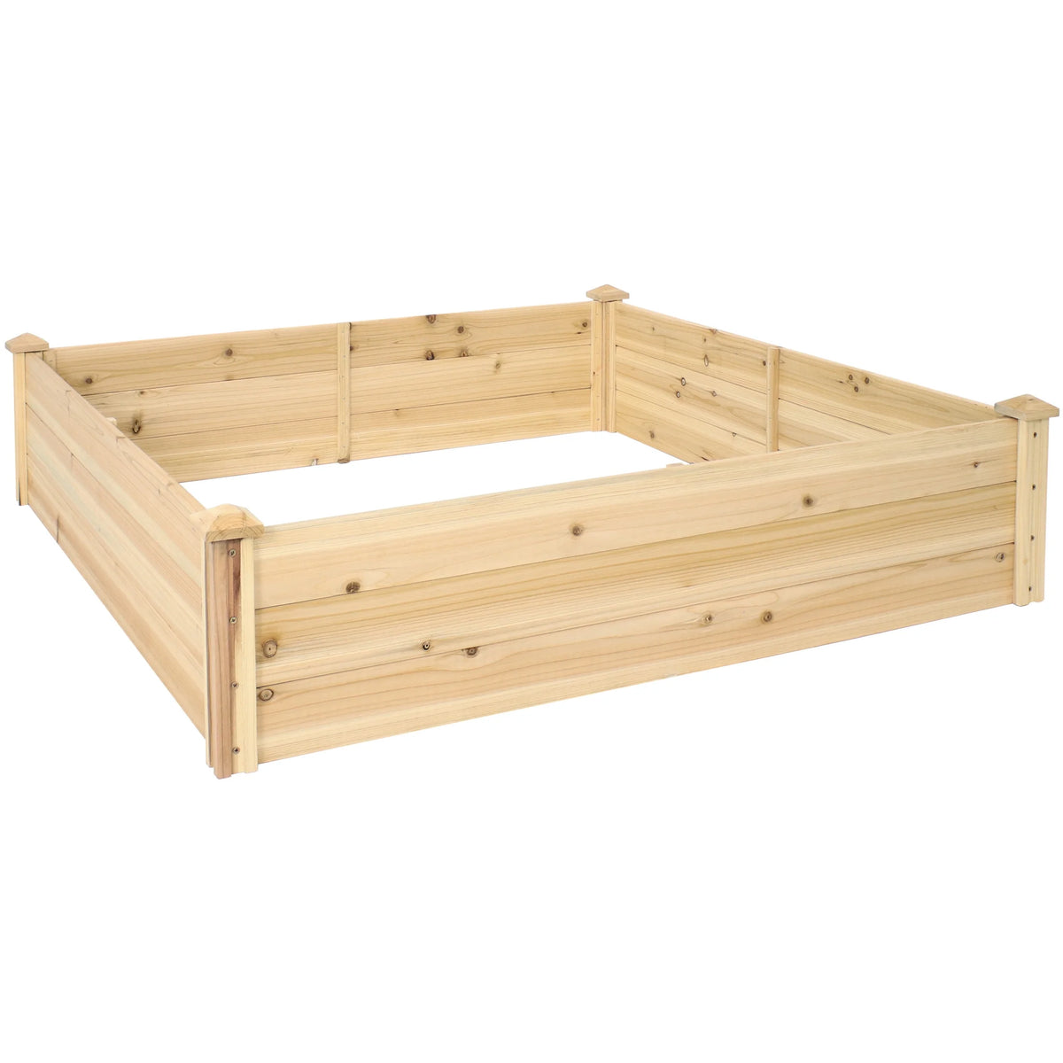 Jardinière surélevée rectangulaire d'extérieur en bois naturel Sunnydaze 24" x 48,25" x 12,25"