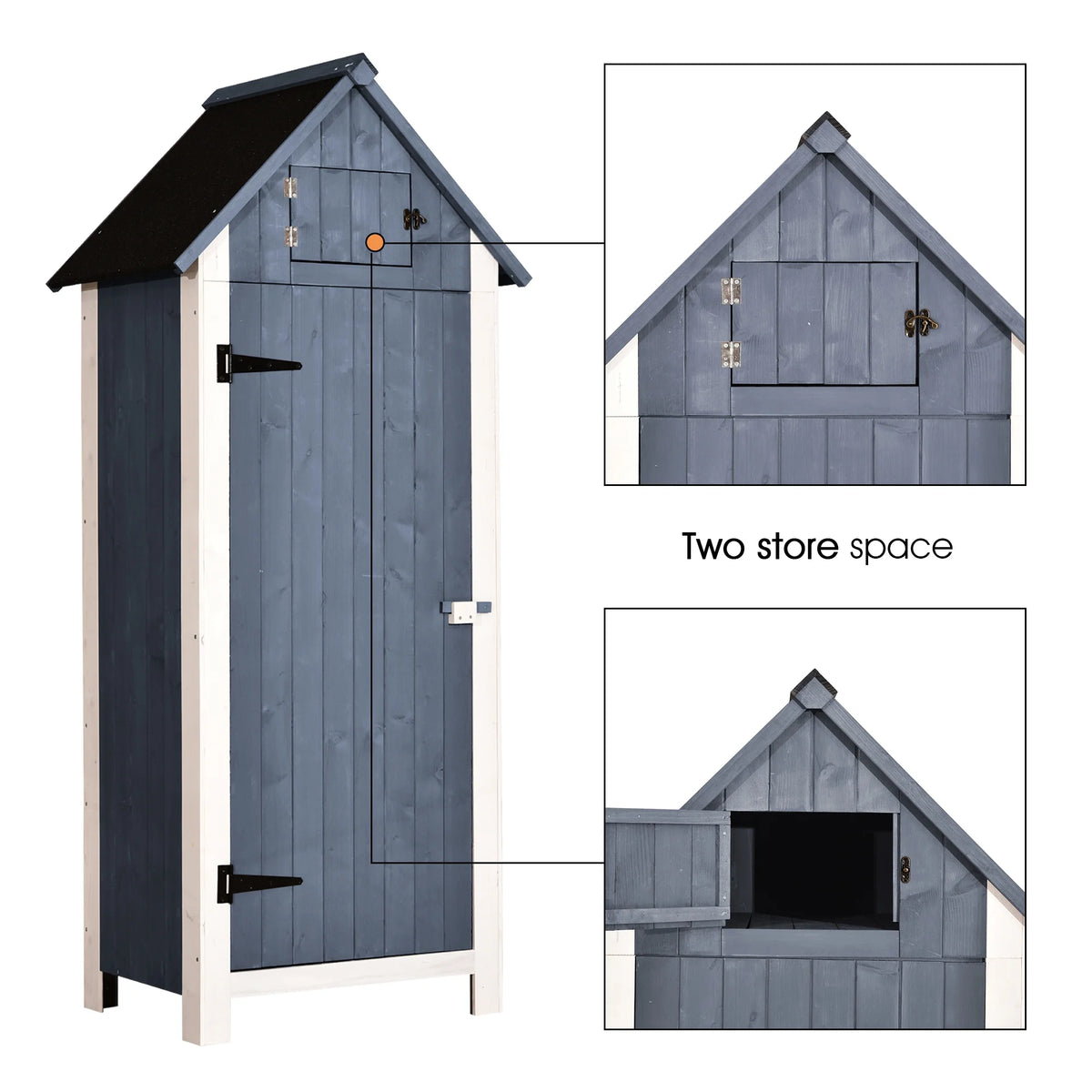 MCombo 2.52 x 1.77 ft. Metal and Wood Storage Shed, Natural