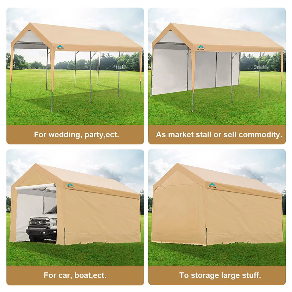 Advance Outdoor 10 x 20 x 95-11 White Heavy Duty Carport