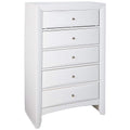 Acme Ireland 5 Drawer Wood Chest in White 32"L x 17"W x 48"H