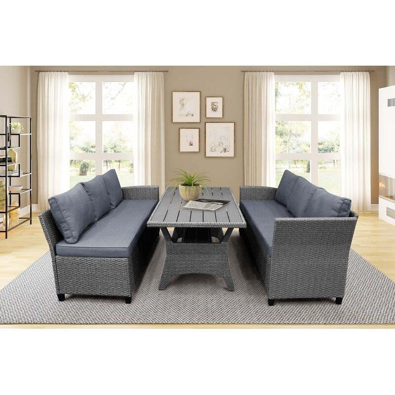 Bromford Rectangular 35.4'' Long Dining Set with Cushions