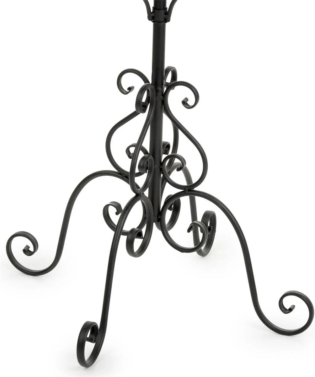 Wrought Iron Hat and Coat Rack, Rotates, Total of 31 Hooks, Multi-Tiered, Black, 73"H x 20"W x 20"D (BDRMULTIBK)