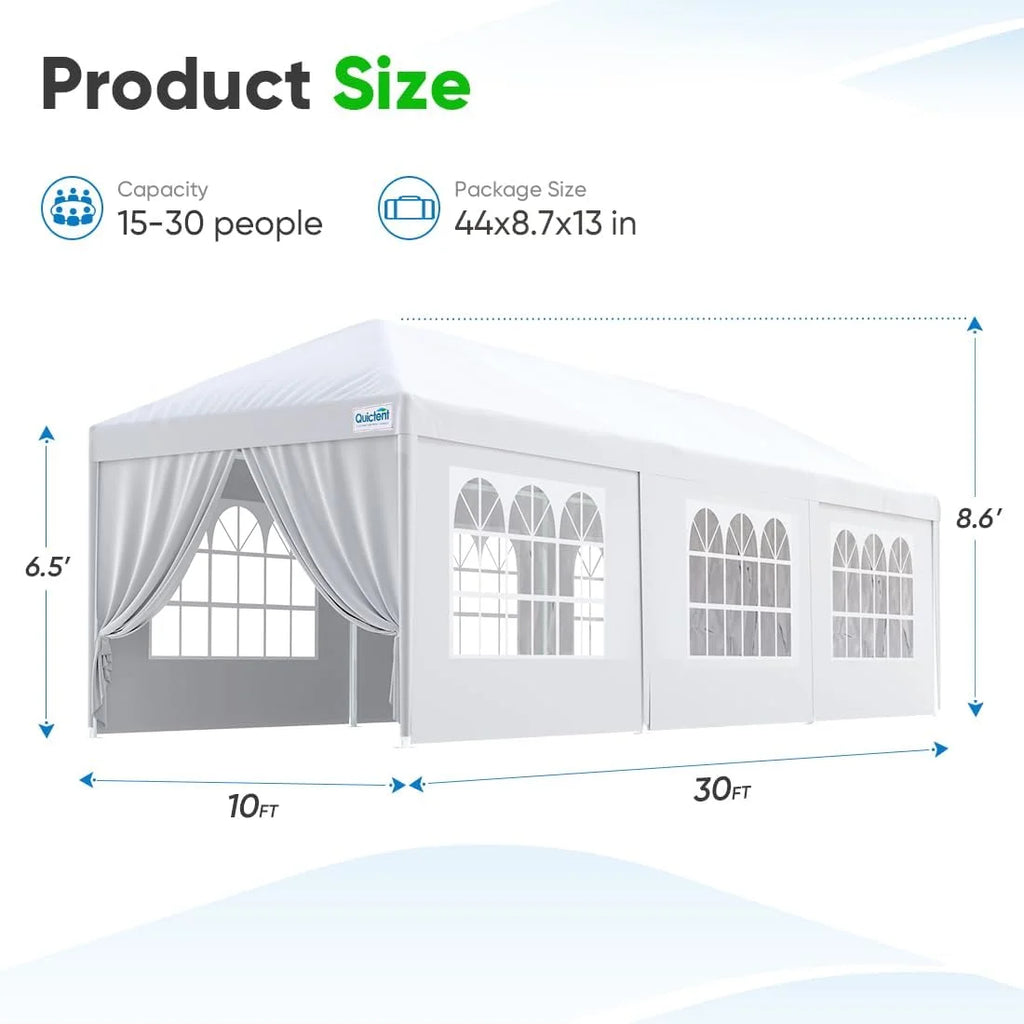Quictent 10'x 30' Party Tent Gazebo Wedding Canopy