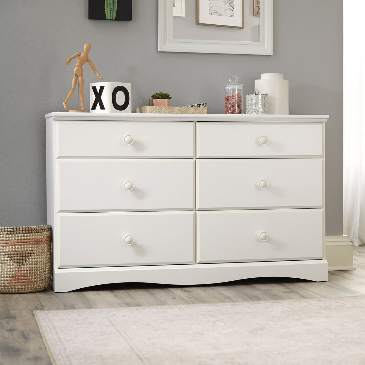 Mainstays Storybook Soft White Dresser, 49.13" L x 16.22" W x 30.24" H