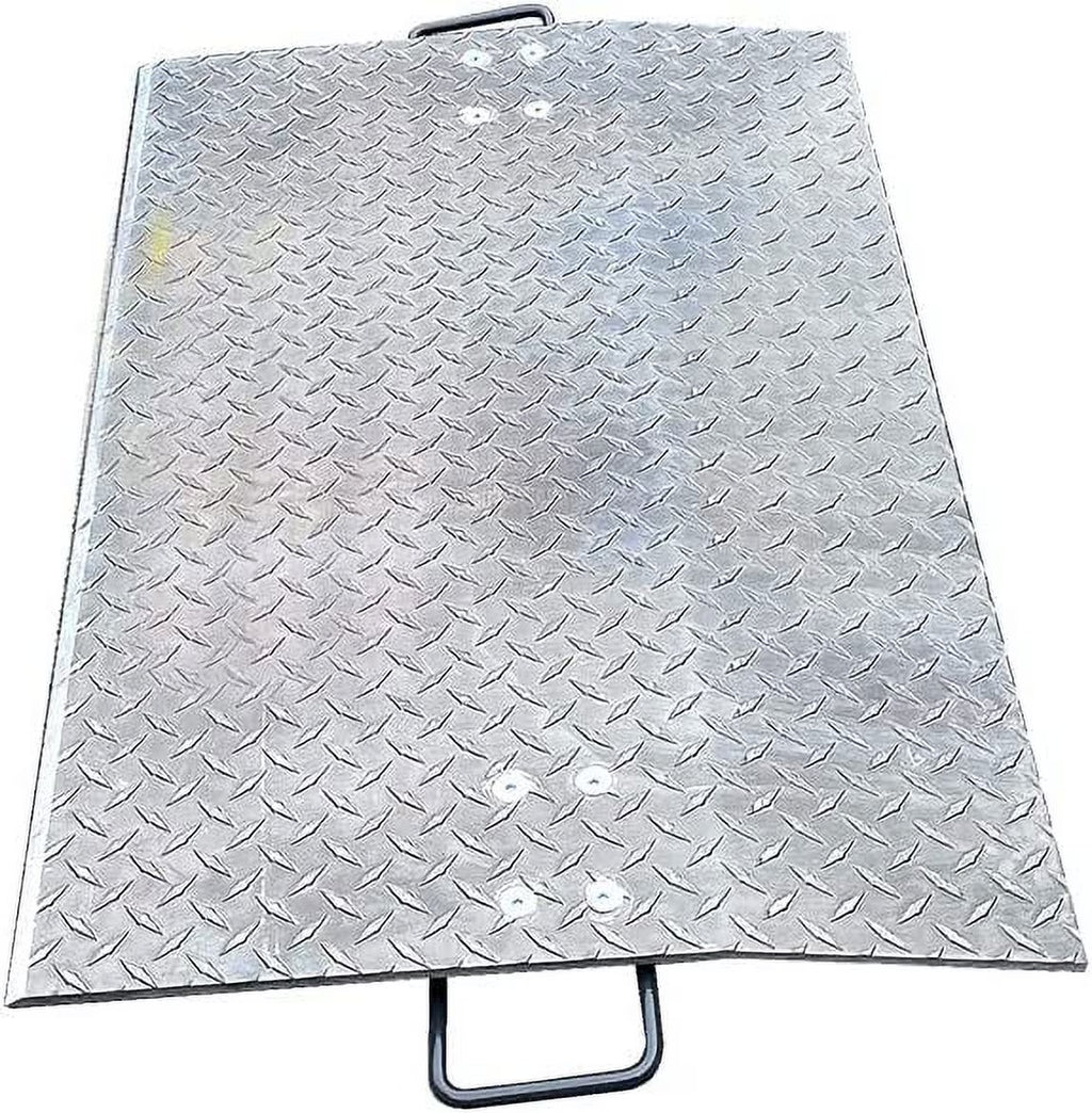 HPDAVV Aluminum Economizer Dock Plate, 3600lbs Capacity, 24" L x 42" W x 6.38" H, 3" Height Difference, 3/8" Plate Thickness