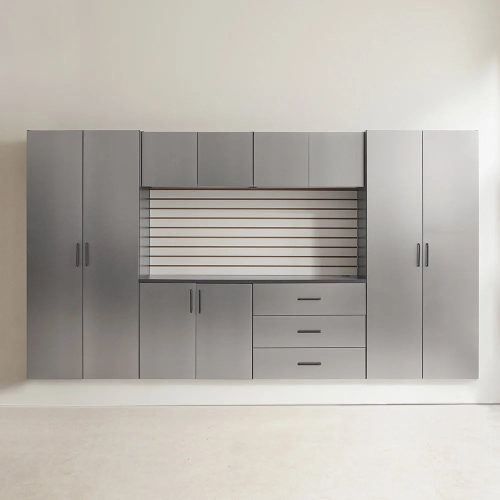 Ensemble d'armoires de garage Astro série, 128 po L x 79 po H x 20 po P (7 pièces)