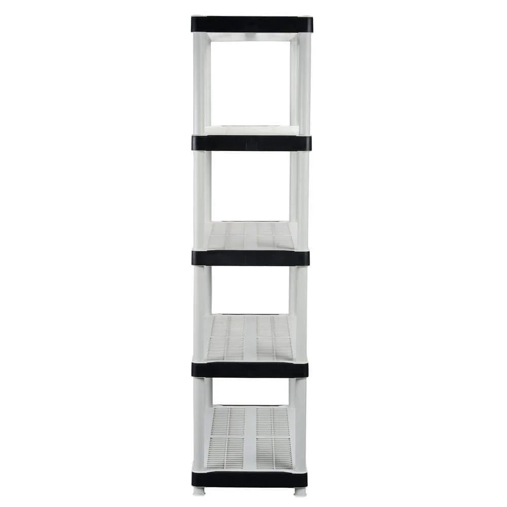 5-Tier Easy Assembly Multi-purpose Plastic Garage Storage Shelving Unit in Gray (36 in. W x 72 in. H x 18 in. D)