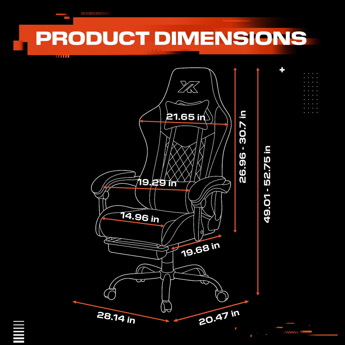 X Rocker Apex PC Gaming Chair with Massage Function and Footrest, Red