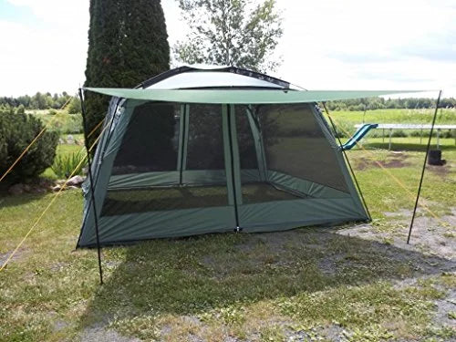 Tente de cuisine Yanes NEW Kuche (12 x 12 x 7,5 pi) avec panneaux anti-pluie, abri moustiquaire, abri de salle à manger, tente
