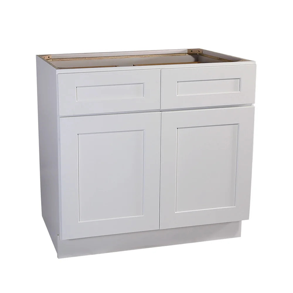 Design House Brookings Assembled Shaker Style Base Kitchen Cabinet (36" x 34.5" x 24"), Sherwin Williams White