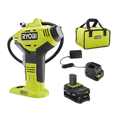 RYOBI ONE+ P737D Cordless Inflator with Digital Gauge, 18V Lithium-Ion Battery, 150 PSI, Portable Pump