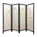 HomeRoots 342766 78 x 1 x 63 in. Multicolor Fabric & Wood Flourshing Screen