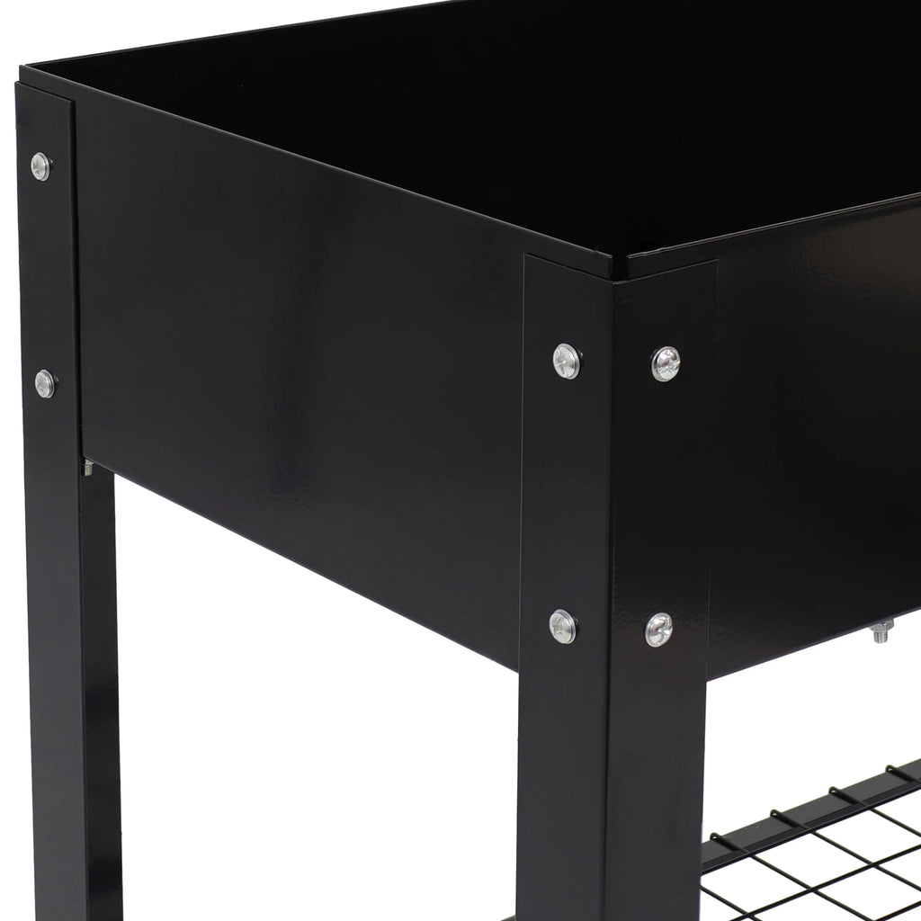 Jardinière surélevée en acier galvanisé noir Sunnydaze, 90,8 cm x 40,6 cm x 80,6 cm, ensemble de 2