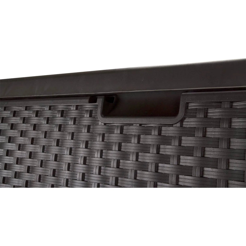 Coffre de rangement en résine Suncast de 99 gallons - Brun moka - DBW9200 - 52 po P x 27,5 po H x 27,6 po L