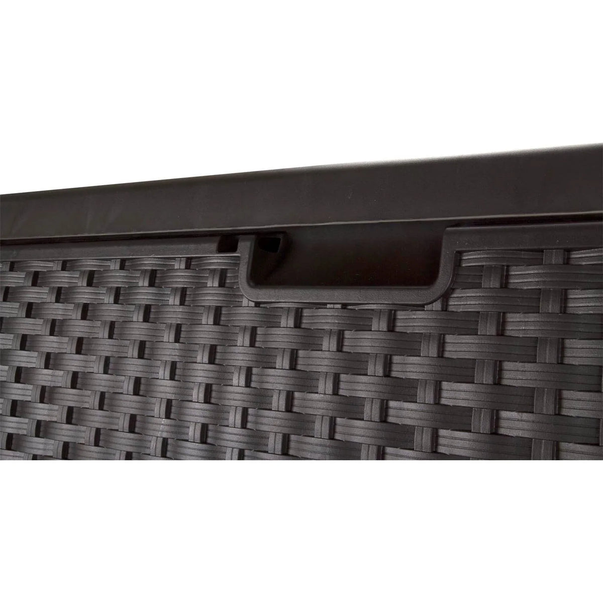Coffre de rangement en résine Suncast de 99 gallons - Brun moka - DBW9200 - 52 po P x 27,5 po H x 27,6 po L