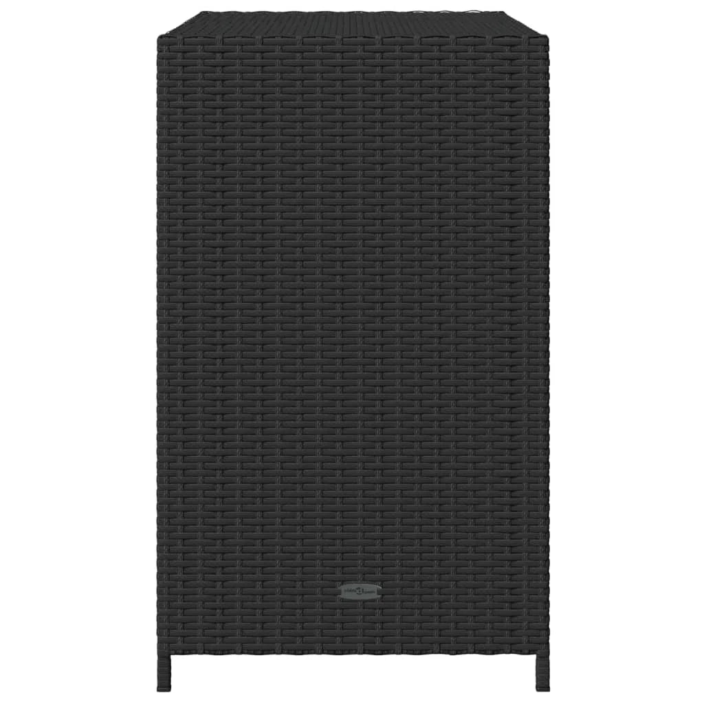 VidaXL Contemporary Poly Rattan Storage Cabinet, 32.7" x 17.7" x 29.9", Gray