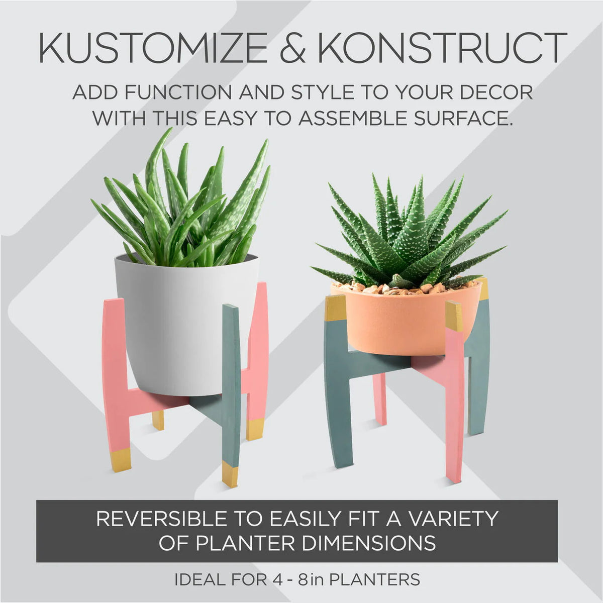 Konnectz Wood Surfaces Plant Stand, 10" x 10"