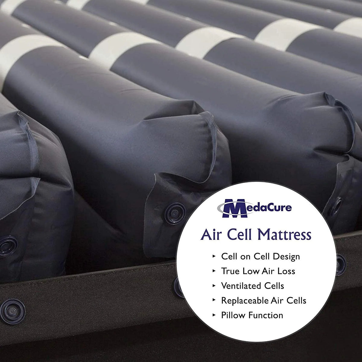 Medacure Alternating Pressure Air Mattress with Pump Included - Twin Size 80" x 36" x 8"