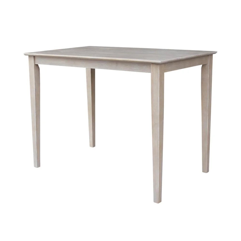Solid Wood 30"x 48" Dining Table in Washed Gray Taupe
