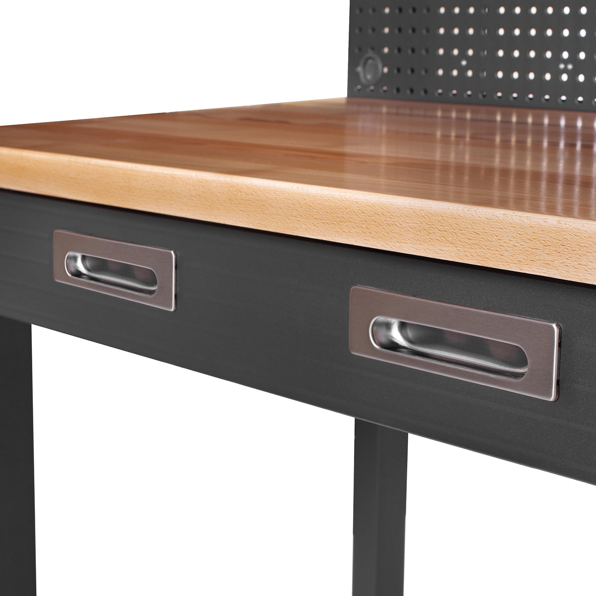 Établi commercial robuste Seville Classics UltraHD avec éclairage et panneau perforé, granite, 48 po L x 24 po P x 65,5 po H