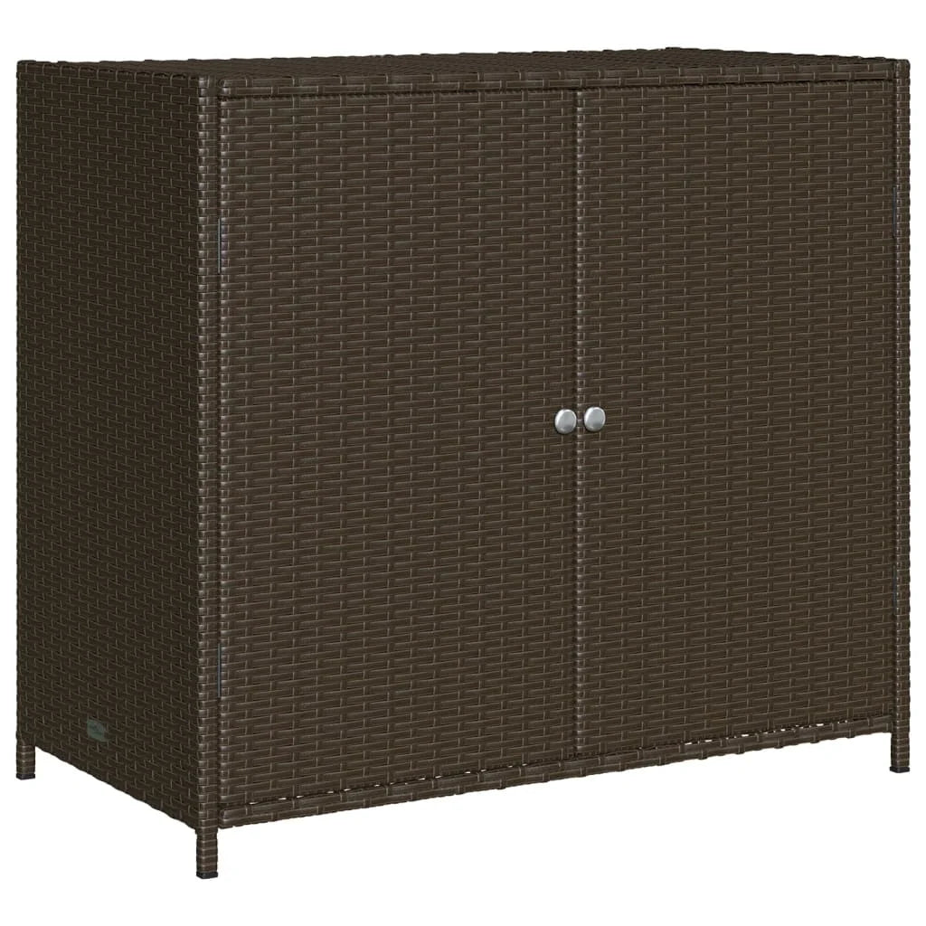 VidaXL Contemporary Poly Rattan Storage Cabinet, 32.7" x 17.7" x 29.9", Gray