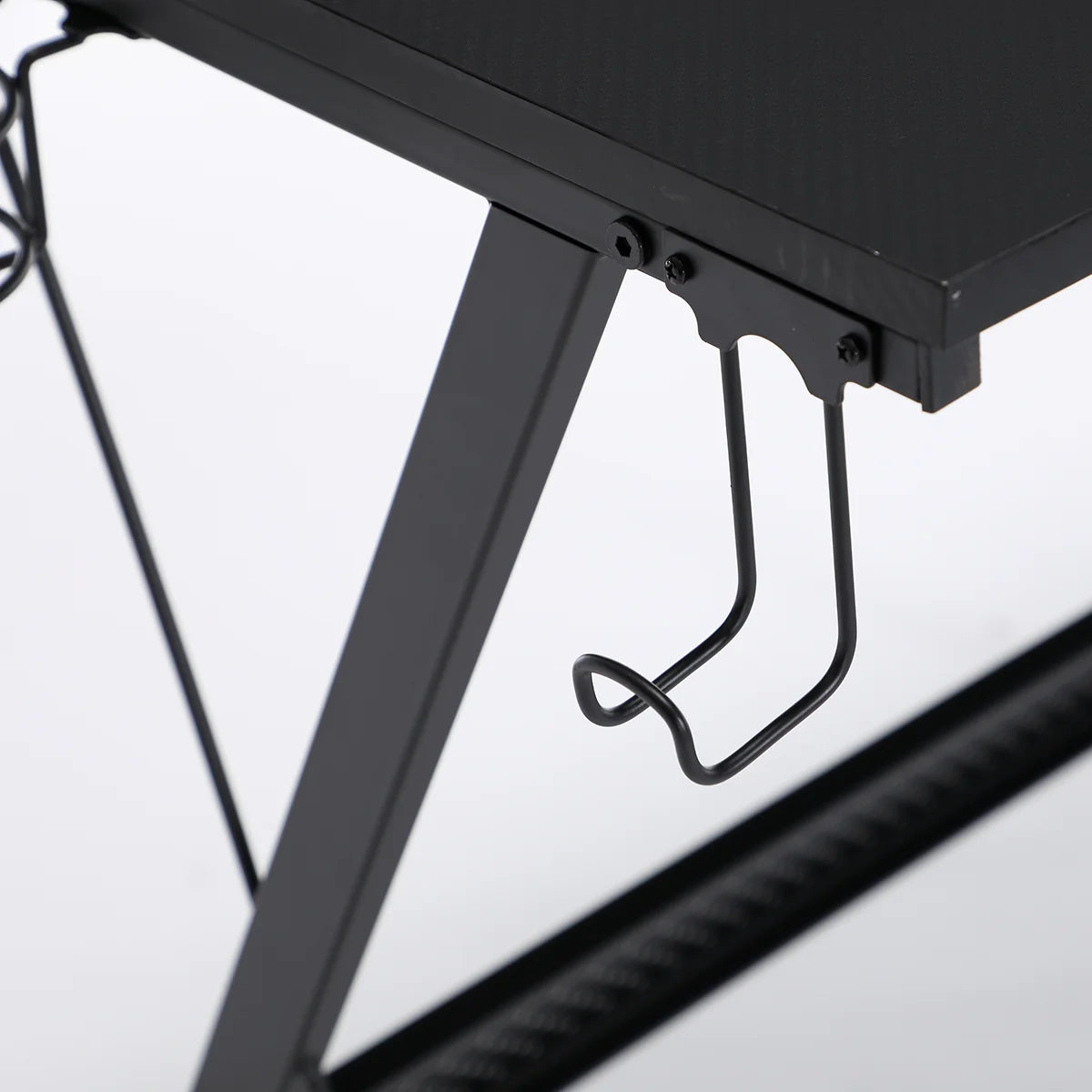 X Rocker L-Shaped Gaming Desk with Storage Shelves - Black
