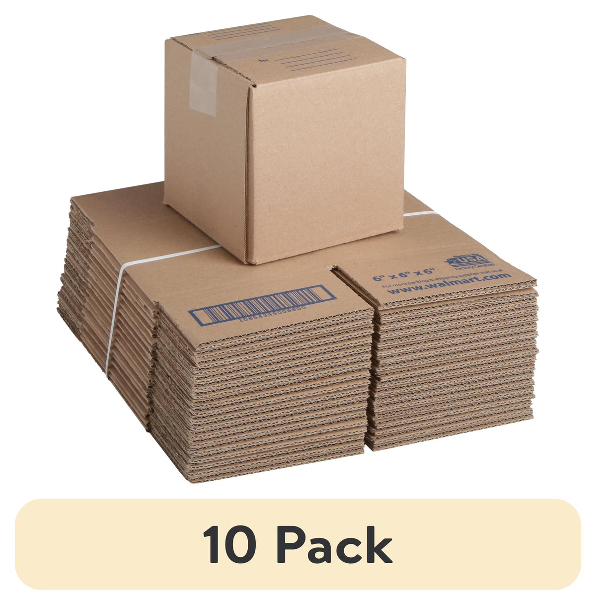 (10 pack) Pen+Gear Recycled Shipping Boxes, 6 in. L x 6 in. W x 6 in. H, 30-Count