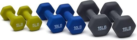 Amazon Basics Neoprene Dumbbell Hand Weights for Exercise and Muscle Toning