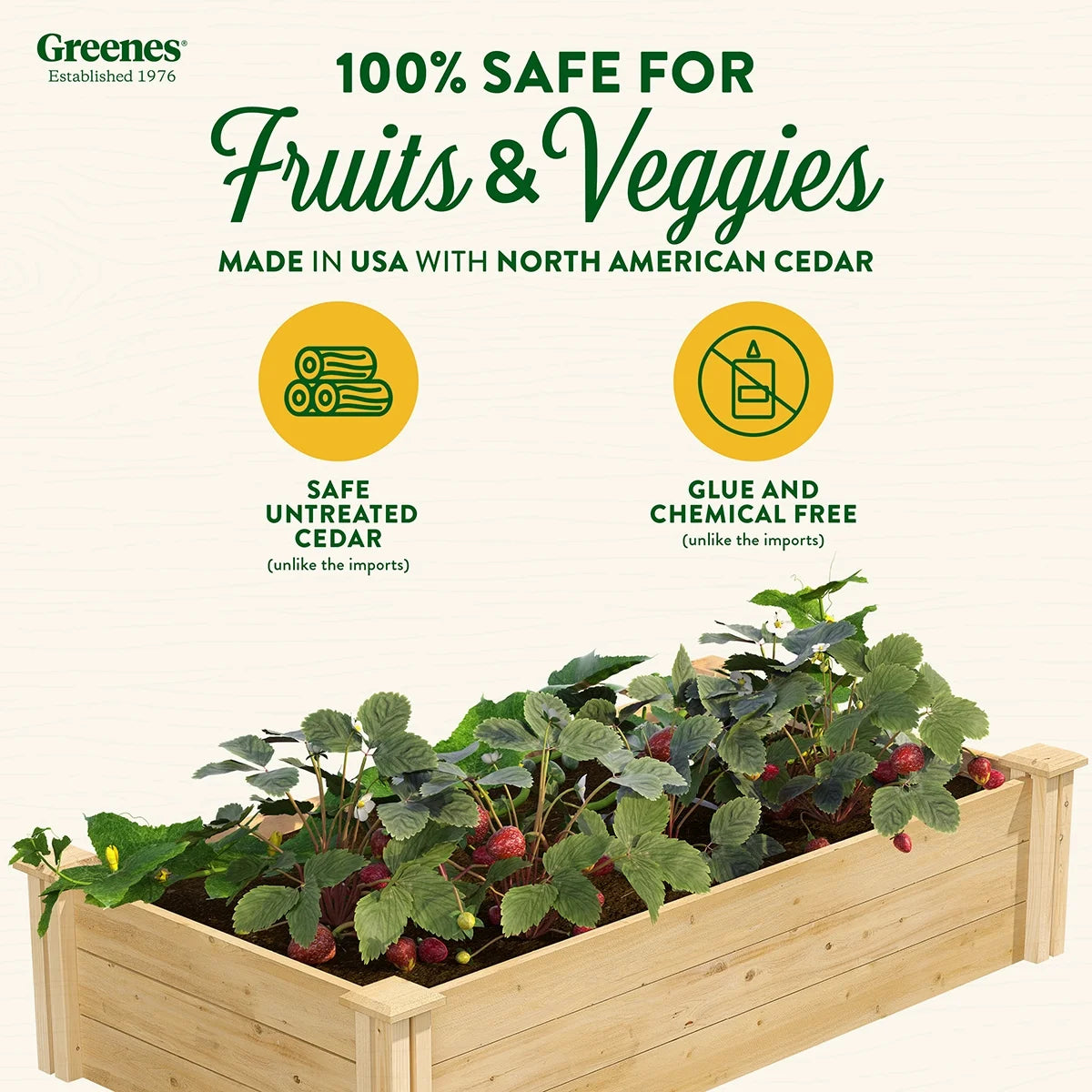 Greenes Fence 2' x 4' x 10.5" Original Cedar Raised Garden Bed