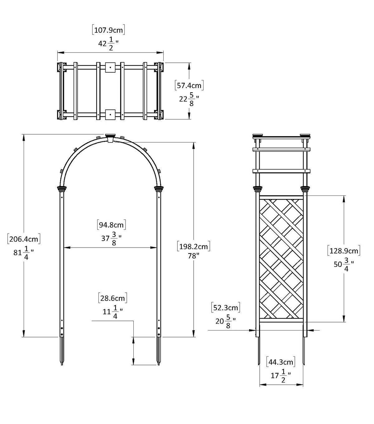 Pergola en cèdre Vita, 43 po L x 23 po l x 81 po H, brun doré, VA68893