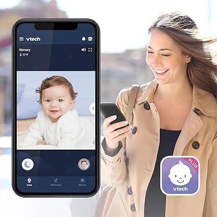 VTech VM901 Smart WiFi Baby Monitor with 1080p FHD Camera and 5″ HD IPS Display, Free App, Remote Pan Tilt Zoom, Night Vision, Motion Detection Alerts