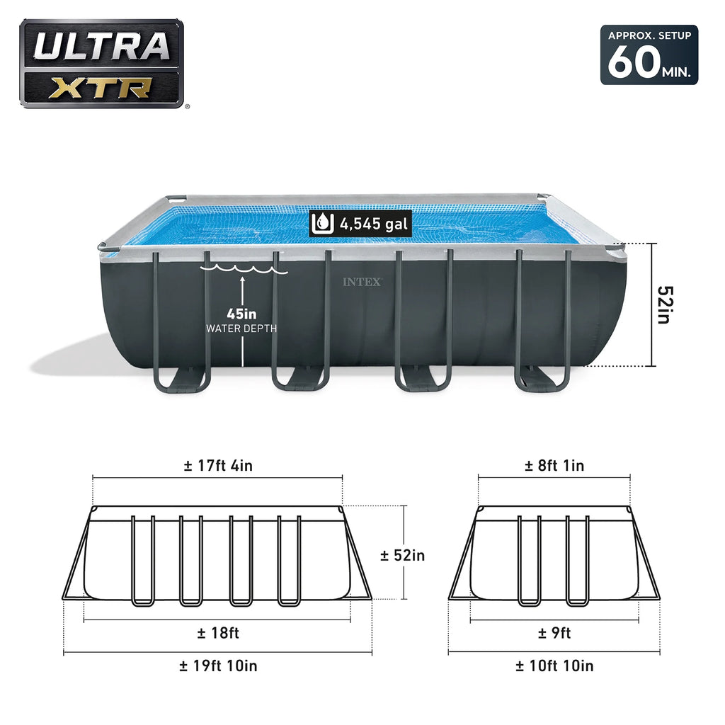 Piscine hors-sol INTEX Ultra XTR 5,49 m x 2,74 m x 1,32 m, bouées (lot de 2) et glacière gonflable