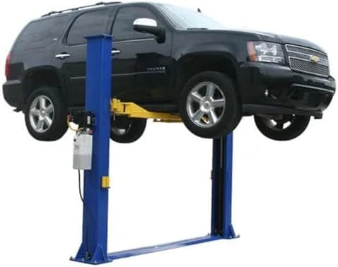 ATLAS Automotive Equipment 9KBPX 2-Post Lift/Hoist, Baseplate Style, 9'6″ Minimum Ceiling Height, 9,000lb Capacity, Symmetric Arms, Dual Hydraulic Chain Drives Cylinders, for Low Ceiling Home Use