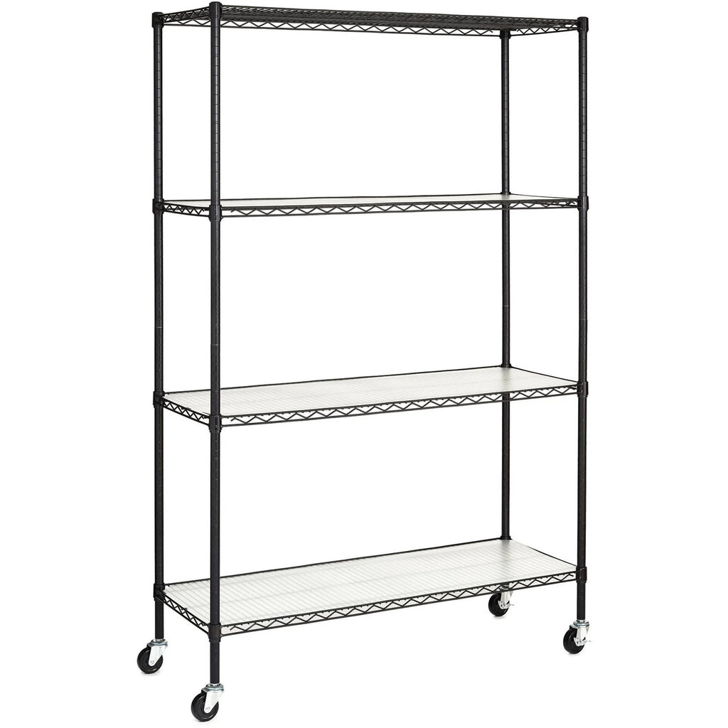 Hyper Tough Chrome Wire Shelf 4-Tier Heavy Duty 72"H x 48"W x 18"D, 2400lbs Total Capacity