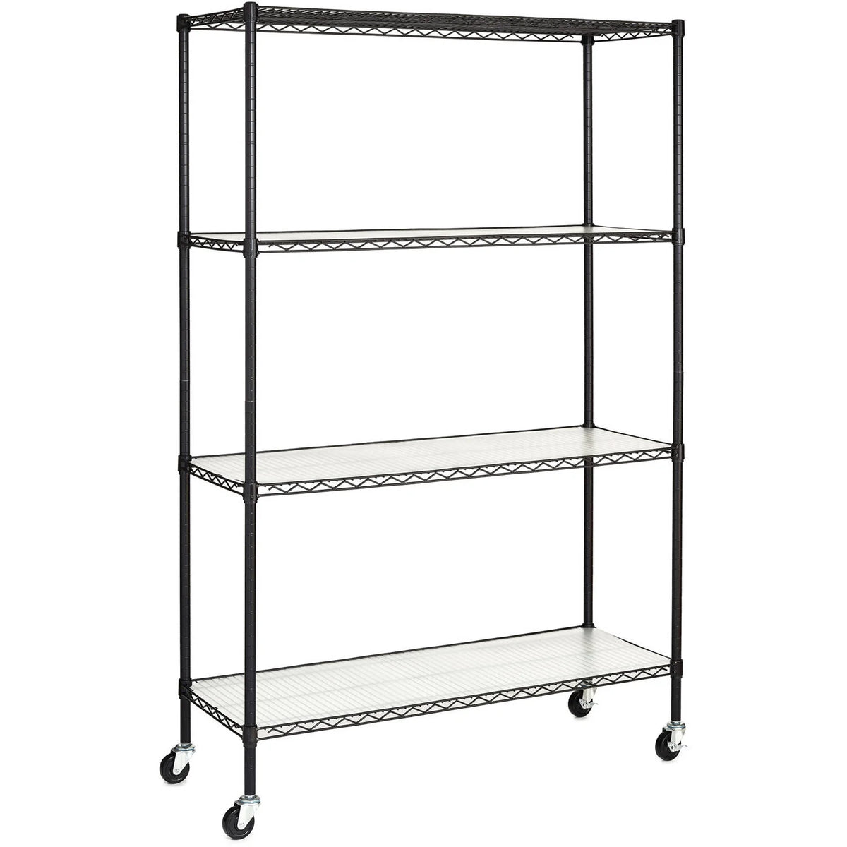 Hyper Tough Chrome Wire Shelf 4-Tier Heavy Duty 72"H x 48"W x 18"D, 2400lbs Total Capacity