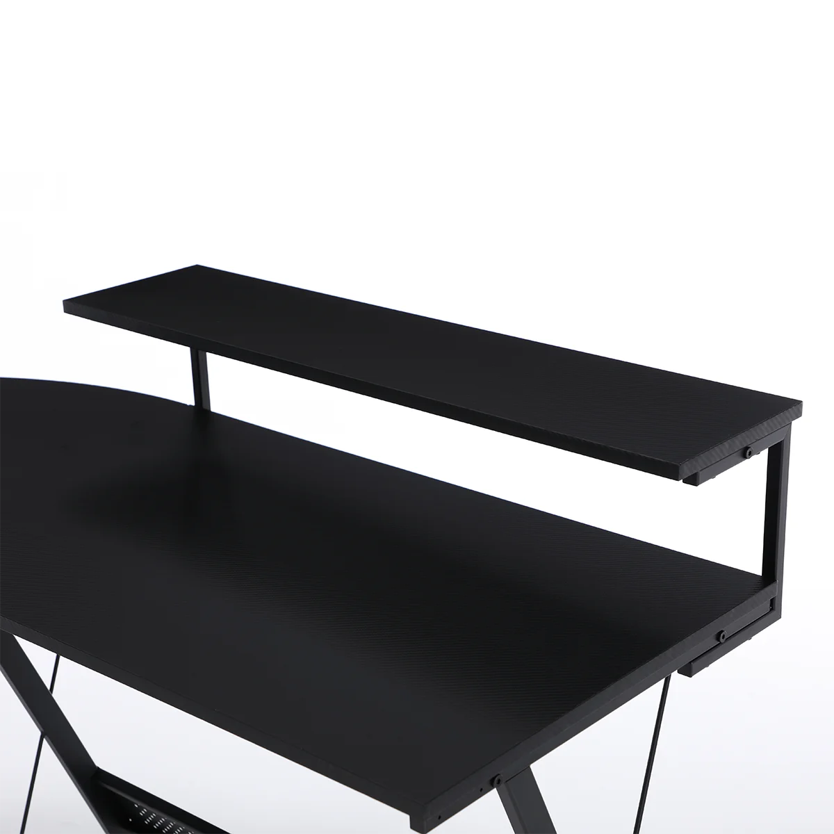 X Rocker L-Shaped Gaming Desk with Storage Shelves - Black