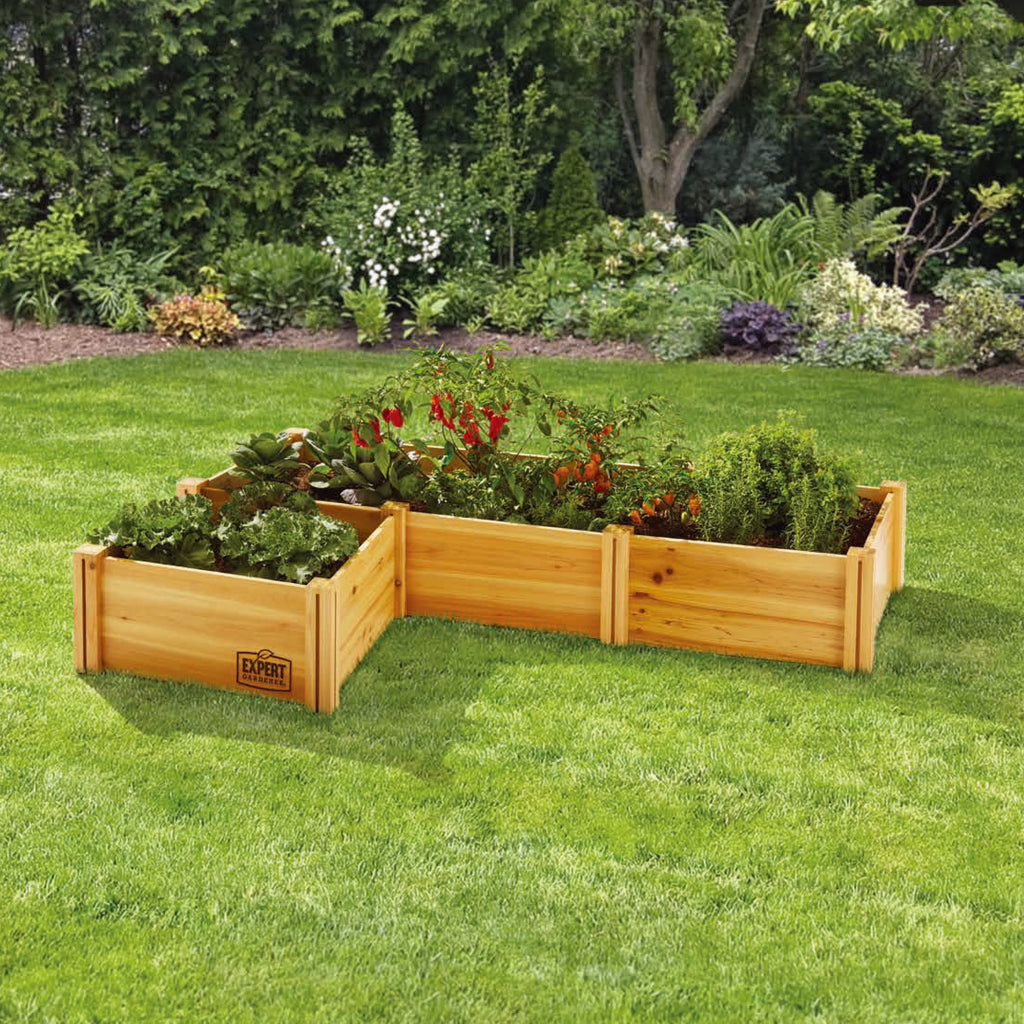 Jardinière d'extérieur en bois Expert Gardener, 2,25 m L x 0,6 m l x 27 cm H