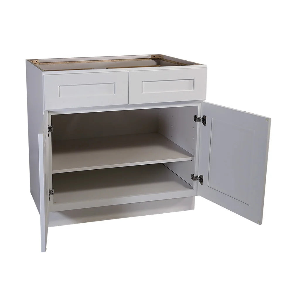 Design House Brookings Assembled Shaker Style Base Kitchen Cabinet (36" x 34.5" x 24"), Sherwin Williams White