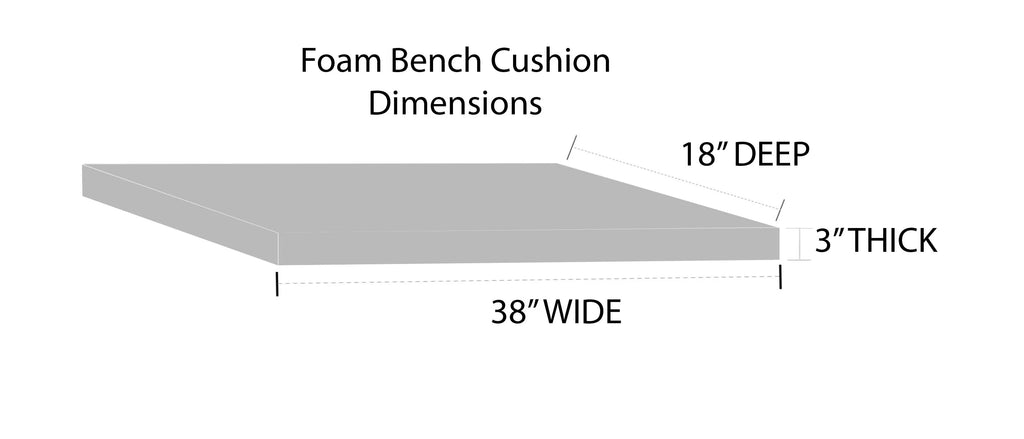 RSH Dcor Indoor Outdoor 2 Foam Cushion with Ties (38 x 18 x 2), Solid Hunter Green