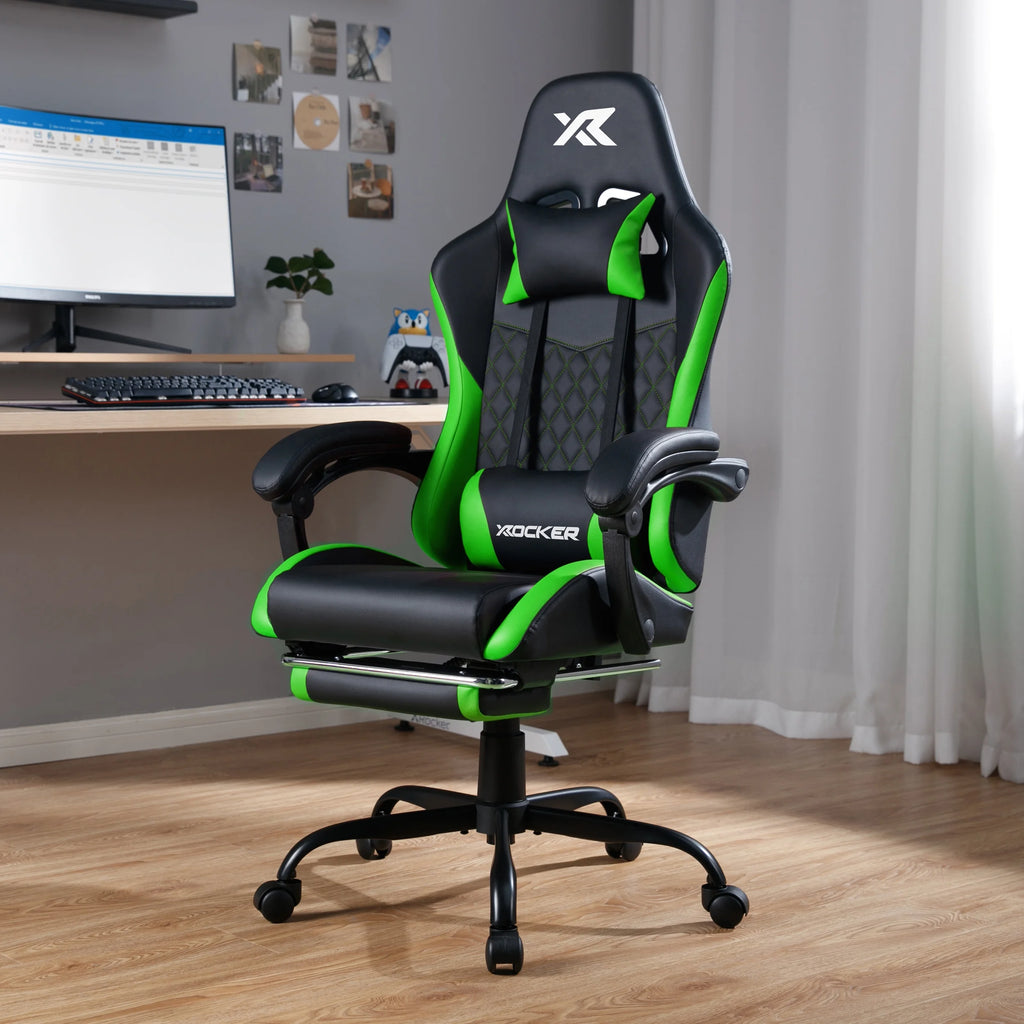 X Rocker Apex PC Gaming Chair with Massage Function and Footrest, Red