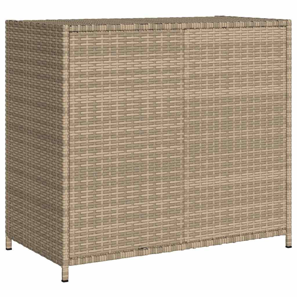 VidaXL Contemporary Poly Rattan Storage Cabinet, 32.7" x 17.7" x 29.9", Gray
