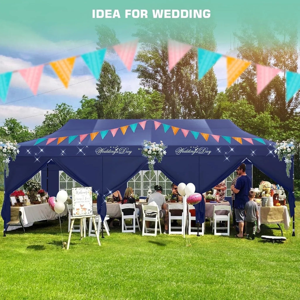 HOTEEL 10ft x 30ft Khaki Pop Up Outdoor Canopy, Waterproof