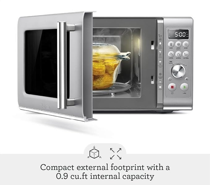 Breville BMO650SIL Compact Wave Soft Close Countertop Microwave Oven, Silver