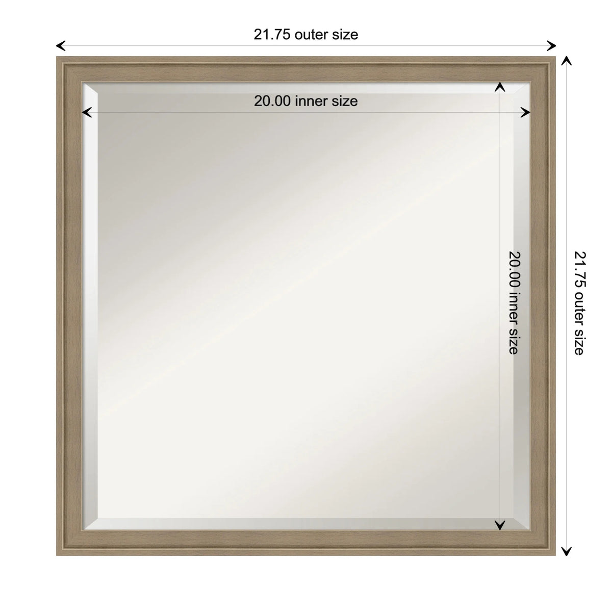 Amanti Art Florence Silver Beveled Wall Mirror 31.75 x 41.75 in.