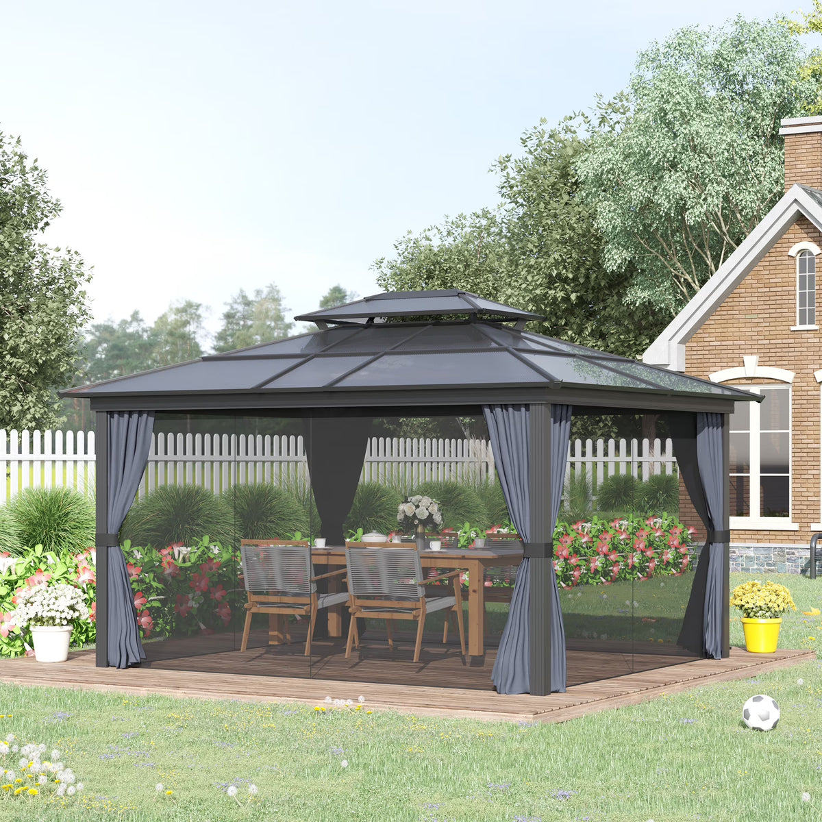 Outsunny 10' x 12' Hardtop Canopy Gazebo, Durability