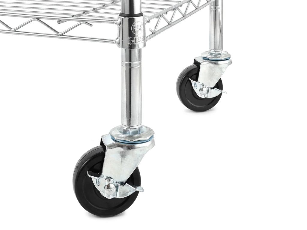 Hyper Tough Chrome Wire Shelf 4-Tier Heavy Duty 72"H x 48"W x 18"D, 2400lbs Total Capacity