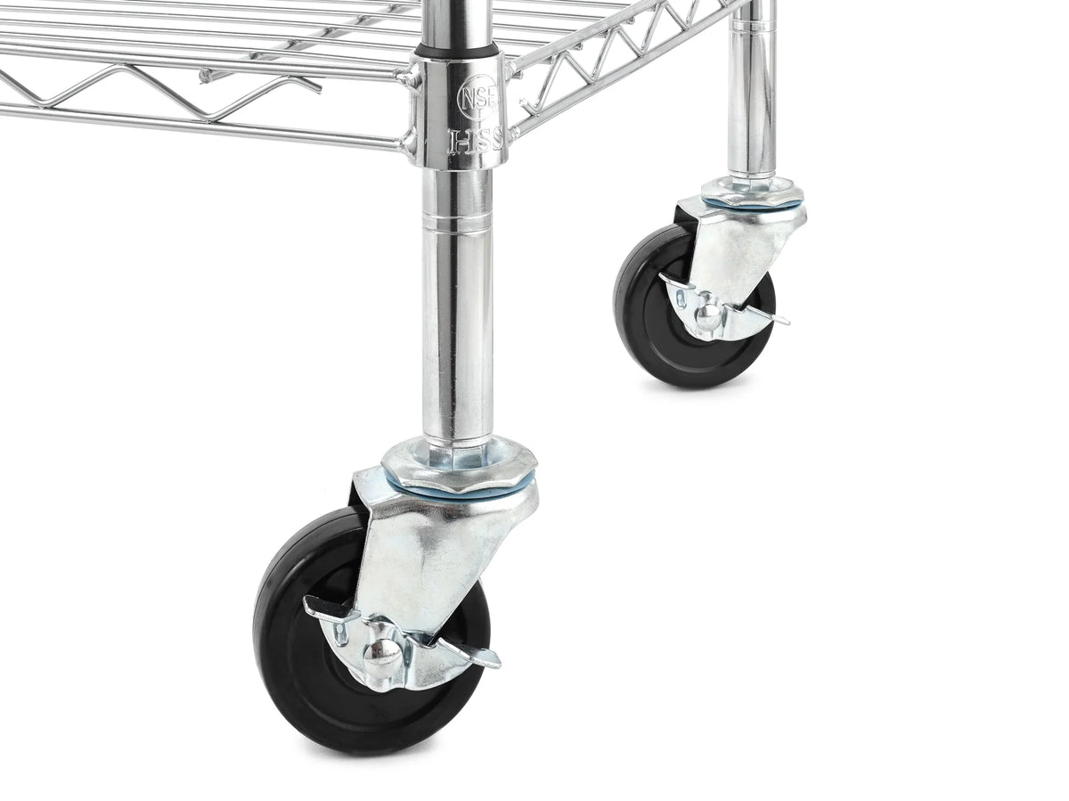 Hyper Tough Chrome Wire Shelf 4-Tier Heavy Duty 72"H x 48"W x 18"D, 2400lbs Total Capacity