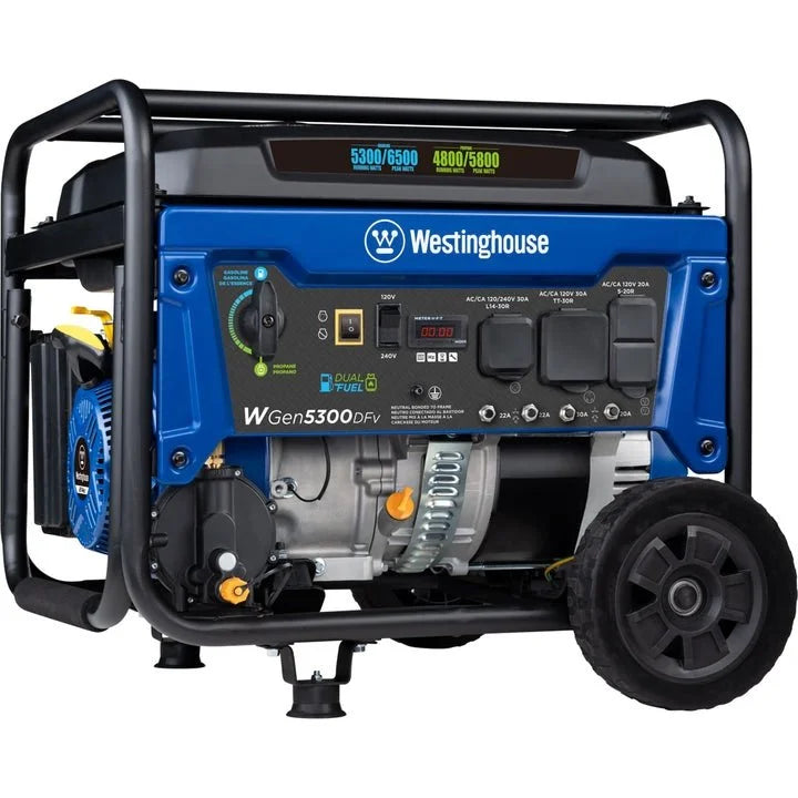 Westinghouse WGen5300DFv Dual Fuel Portable Generators.