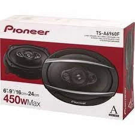 Pioneer 450 Watt Coaxial Car Speakers, Black, 6" x 9"